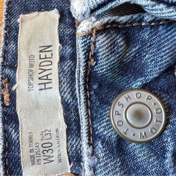 Topshop Moto Hayden  Relaxed Blue Jeans sz  W 30 L 32 - Picture 3 of 5